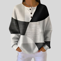 Almira™ | Waffle Knit Henley Sweatshirt