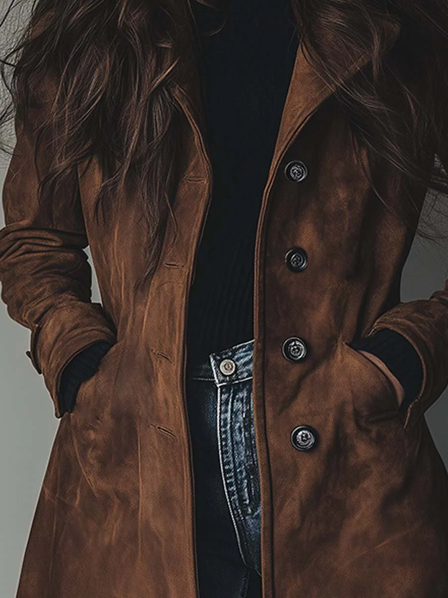 Daniella™ | Vintage Button Front Longline Coat