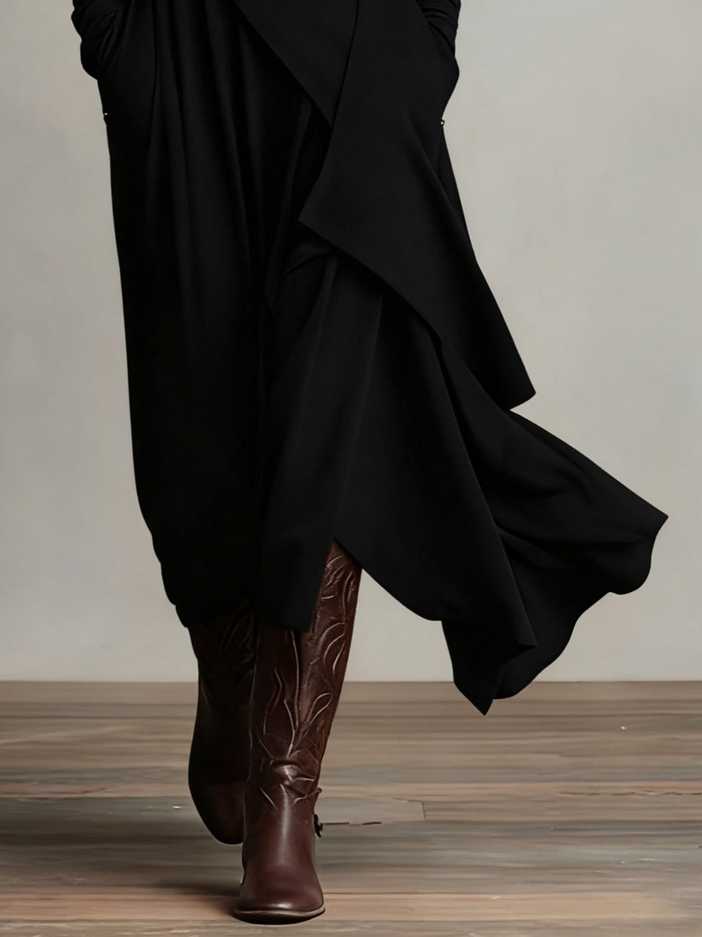 Giorgia™ - High Neck Asymmetrical Pleated Maxi Dress