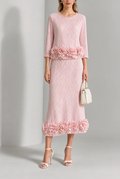Violetta | Textured Floral Trim Two-Piece Set