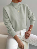 Layla | Women's Mock Turtleneck Relaxed-Fit Long Sleeve Sweater