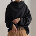 Layla | Women's Oversized Mock-Neck Knit Sweater Relaxed Pullover Top
