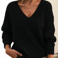 Grace | Women's V-Neck Long Sleeve Cashmere Blend Knit Sweater